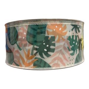 Member's Mark Premium Wired Edge Ribbon, 2.5" Wide x 50 Yards - Leaves